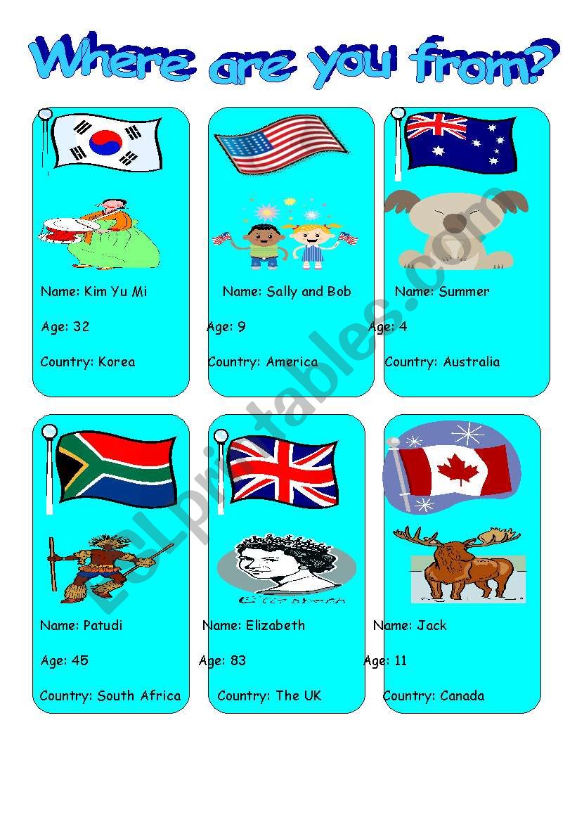 Where are you from? worksheet