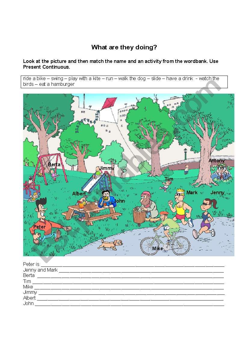 What are they doing? worksheet