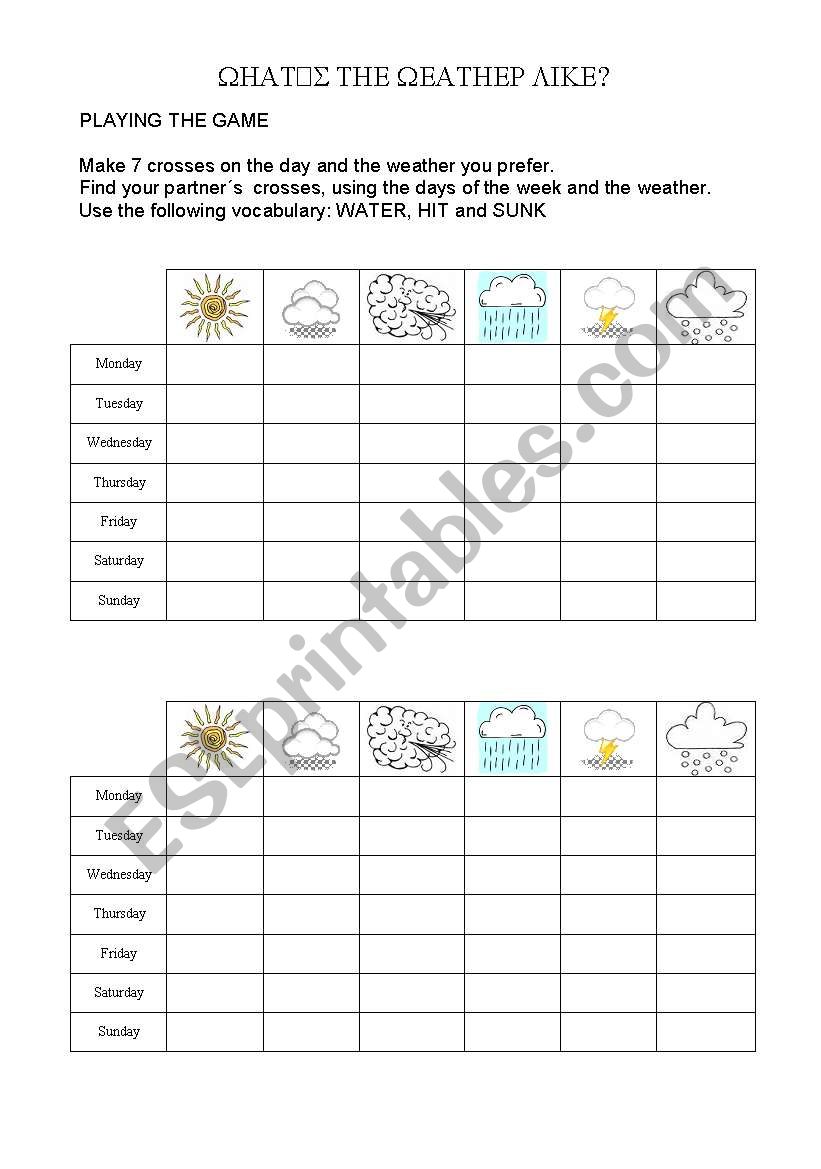 Weather grid worksheet