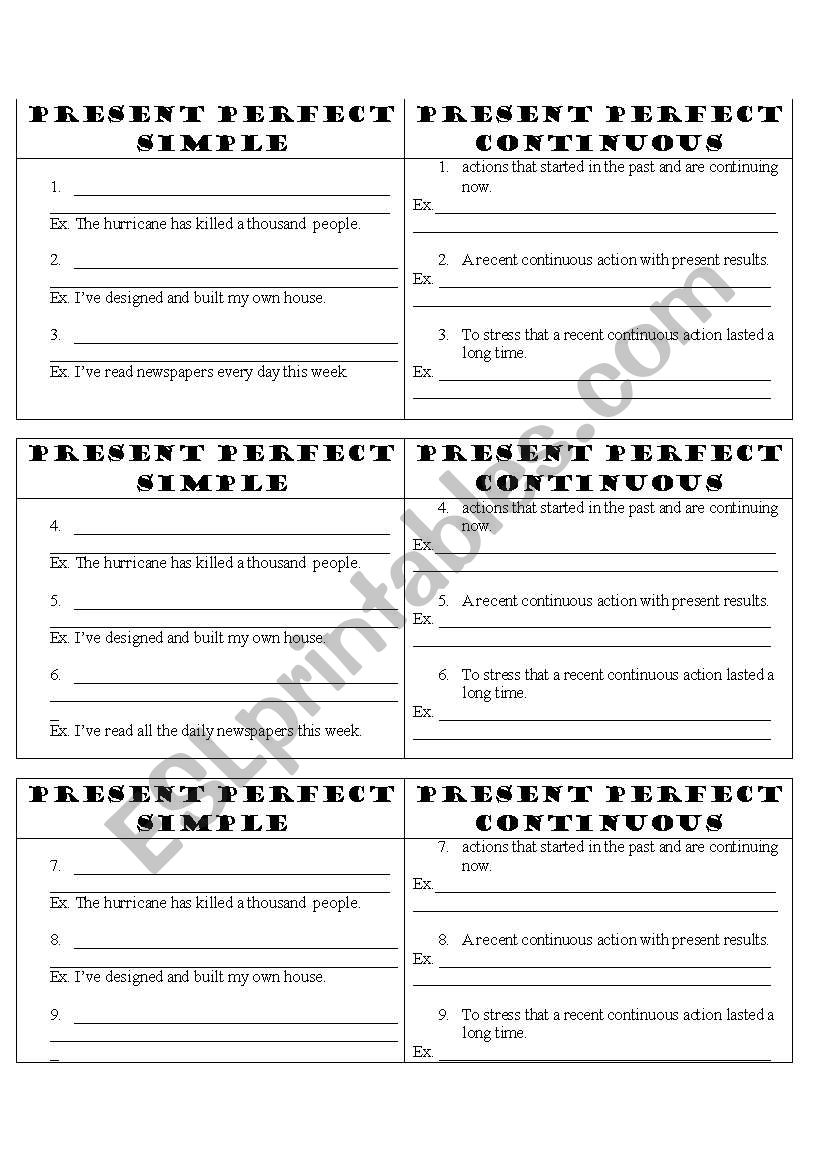 Grammar Table worksheet