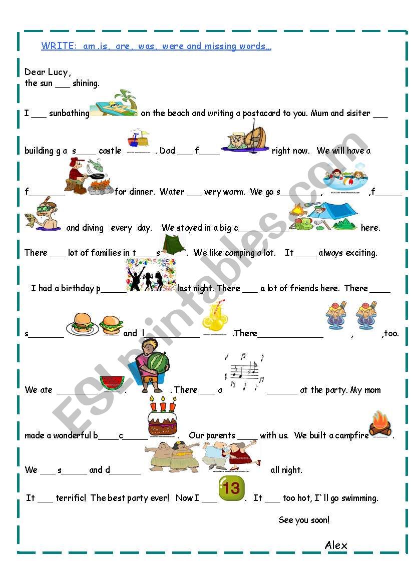 SUMMER GREETINGS worksheet