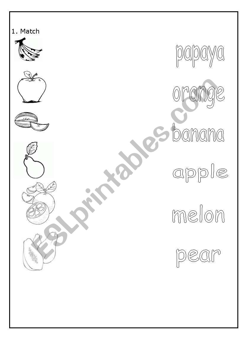 fruit  worksheet