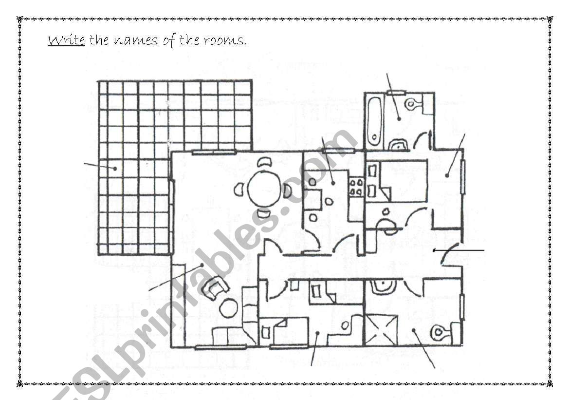 Parts of the house worksheet