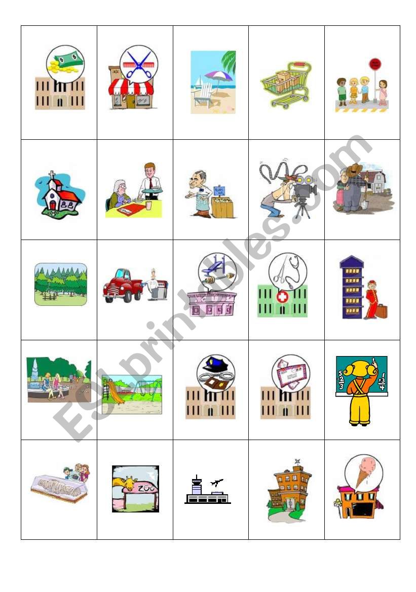 Places Memory Game worksheet