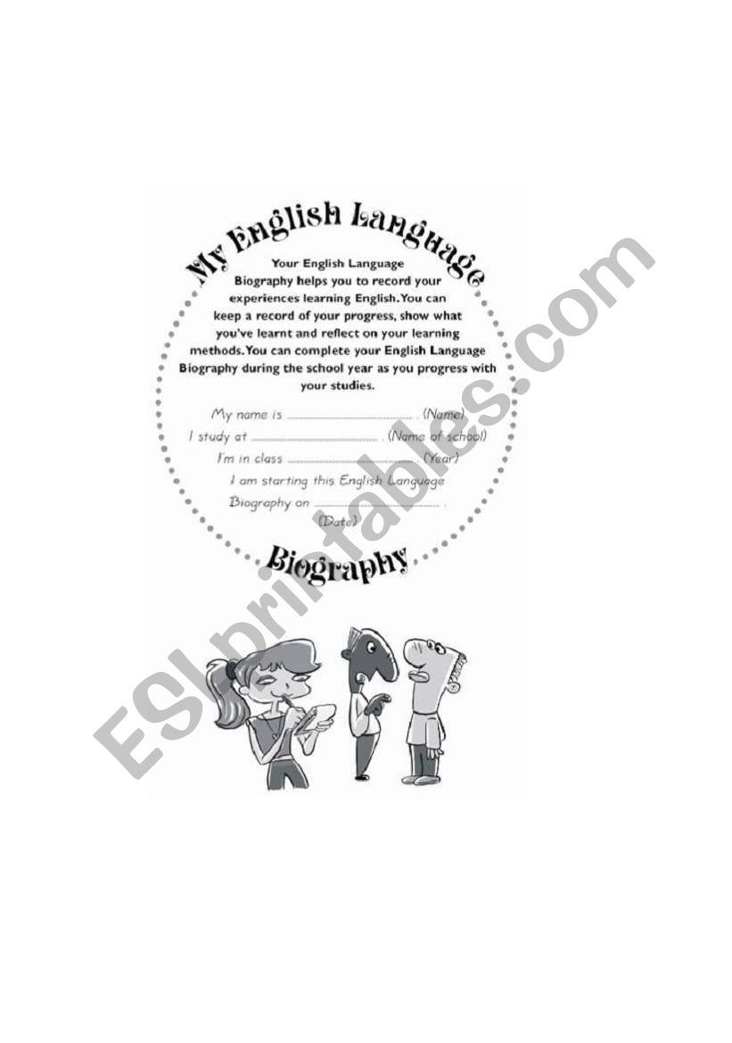 My English Biography worksheet