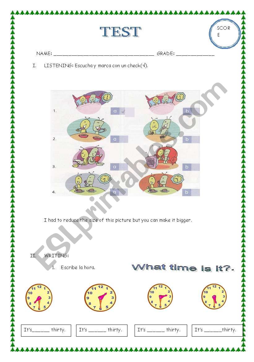 Test 4 grade: Present Simple worksheet