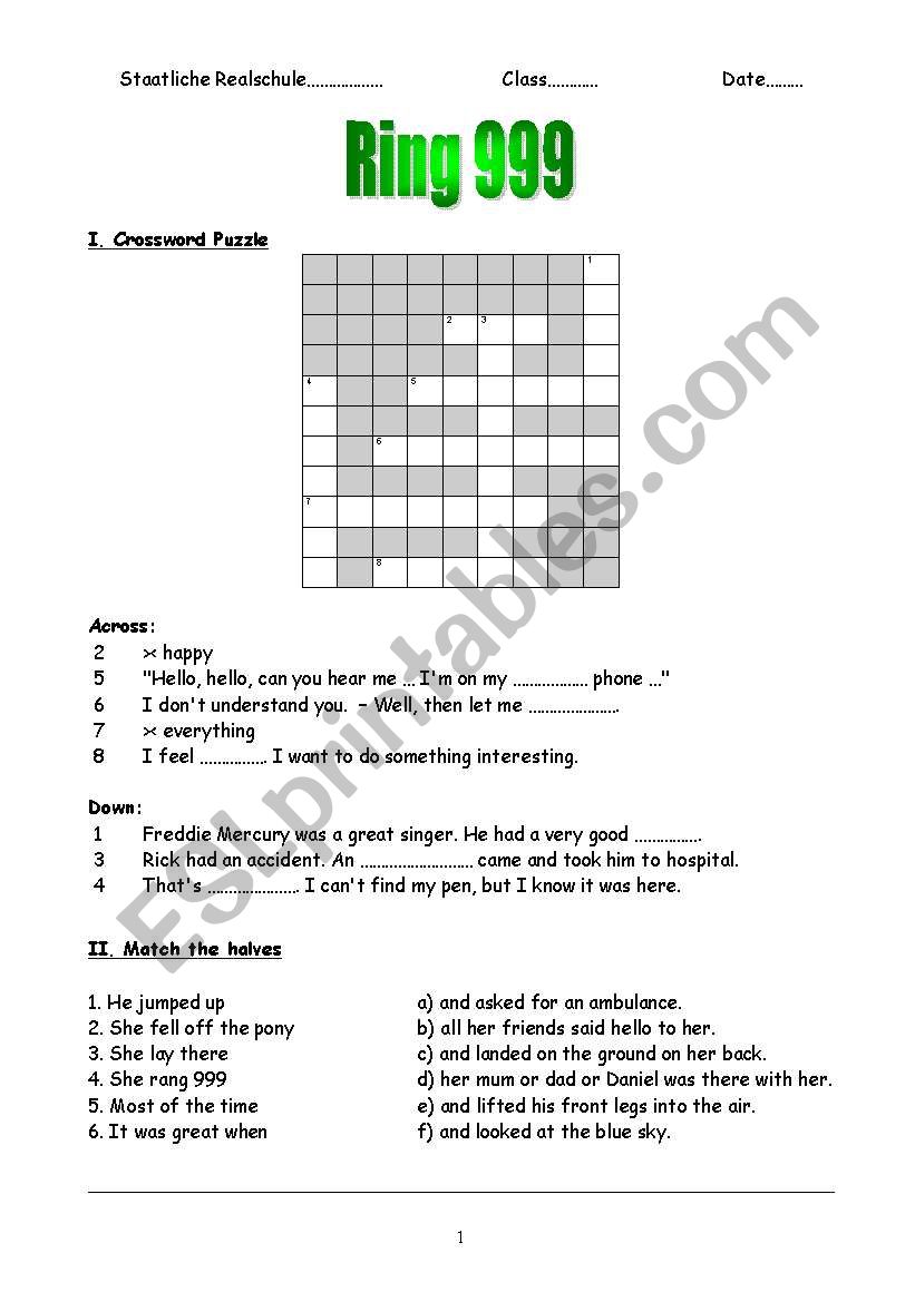 Ring 999 AB worksheet