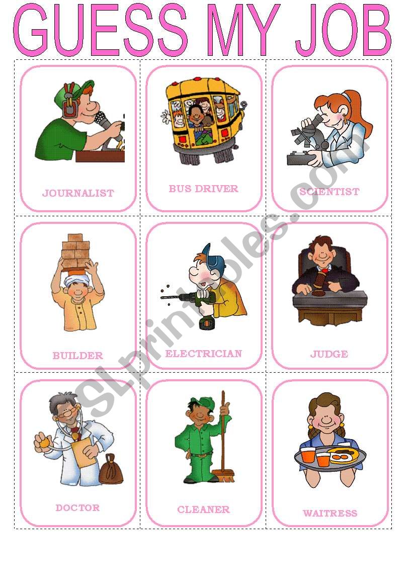 Guess the job - speaking cards (1/3)