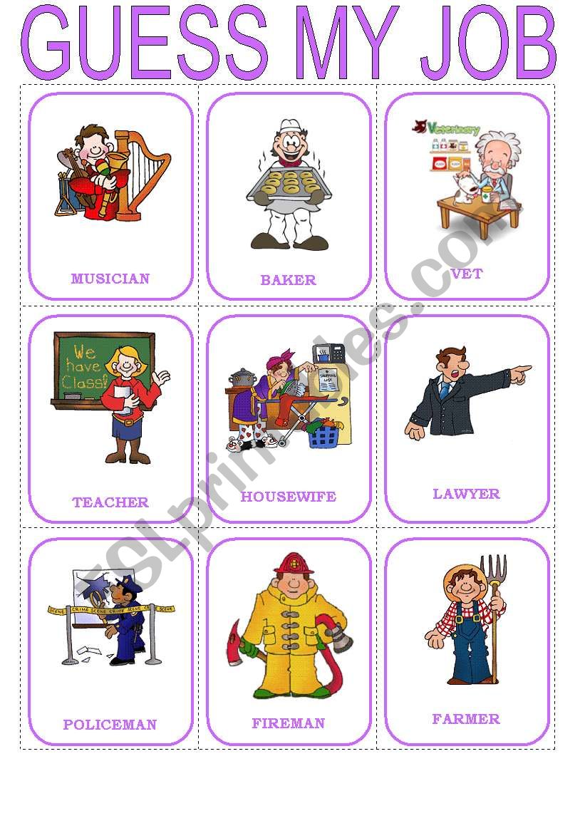 Guess the job - speaking cards (3/3)