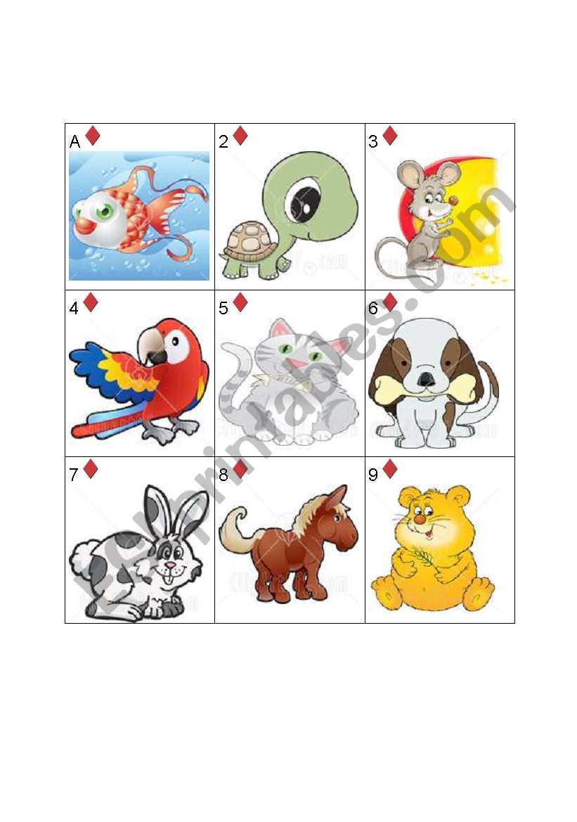 Pets - Go Fish! Part 1 worksheet