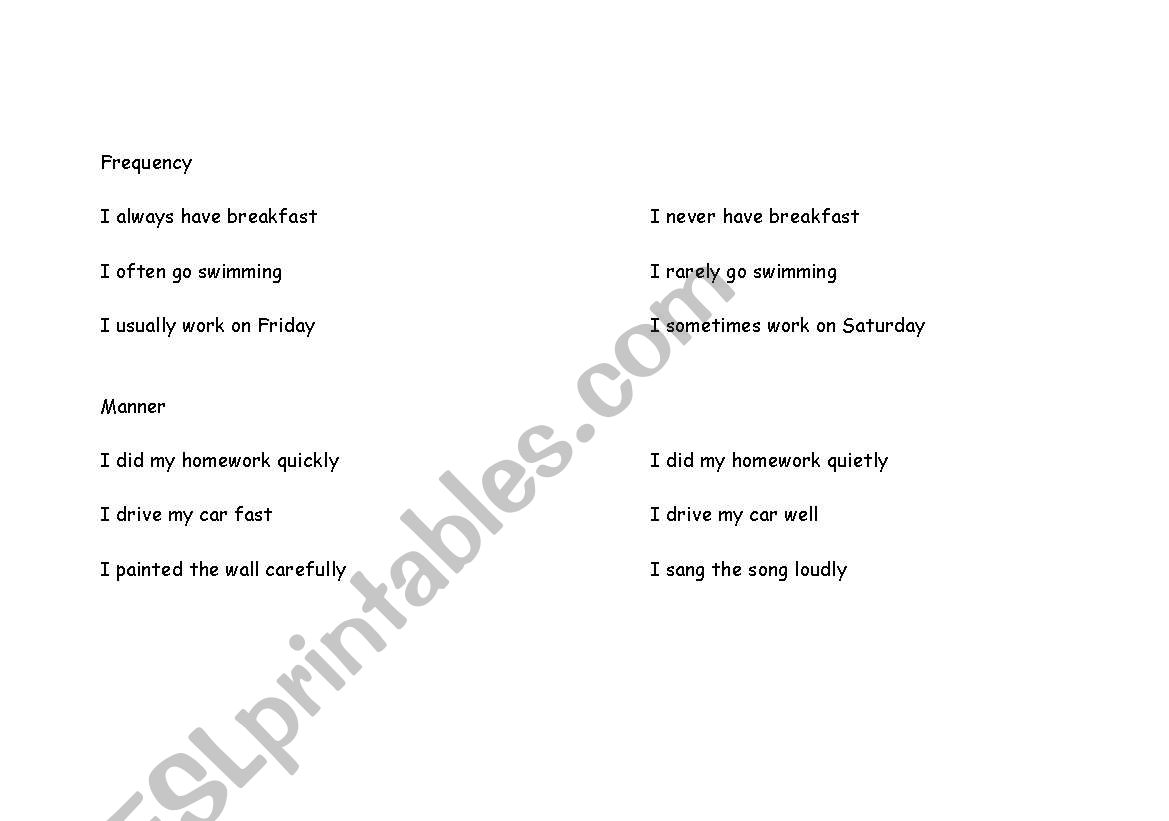 Adverbs worksheet worksheet