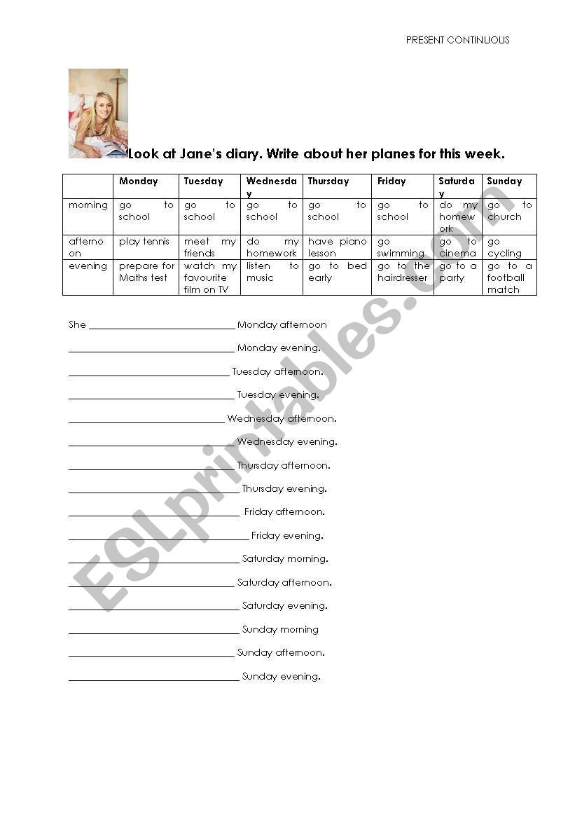 Present Continuous worksheet