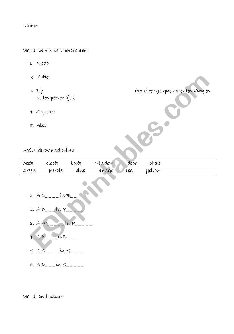primary exams worksheet