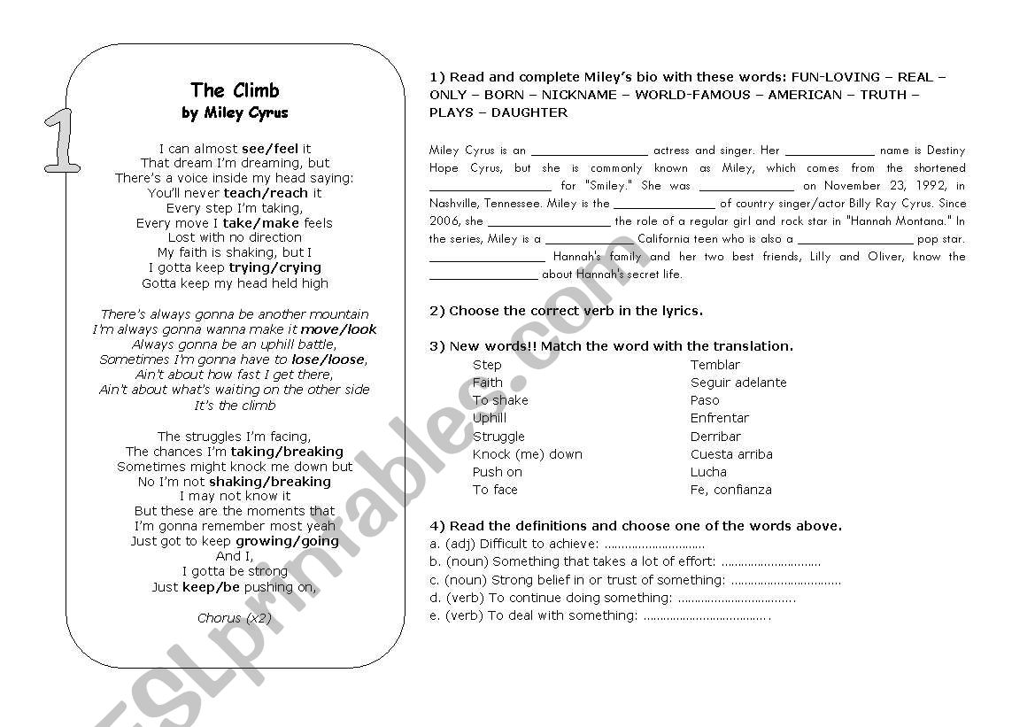 Songbook - Pop Divas I (2/2) worksheet