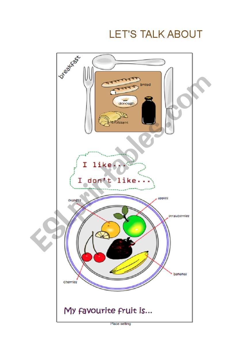 LETS TALK ABOUT FOOD worksheet