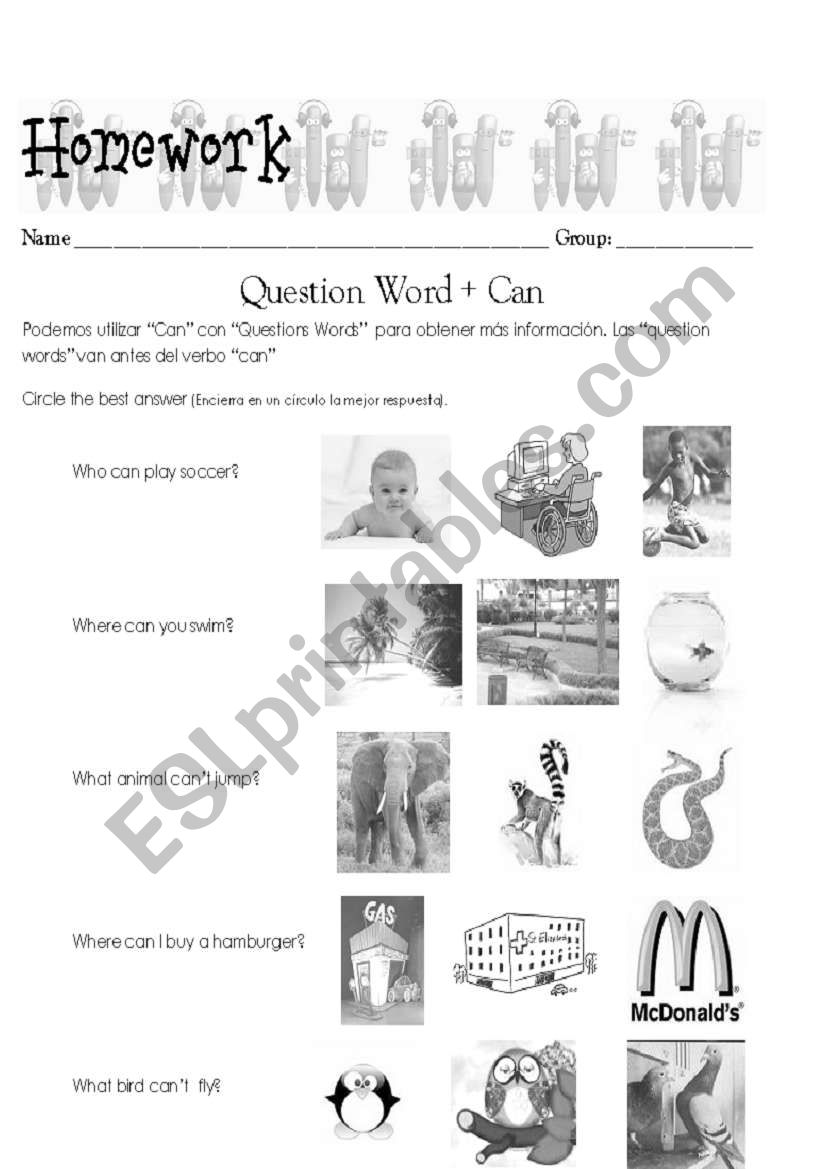 can worksheet