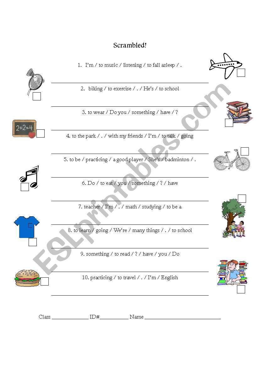 Scrambled worksheet