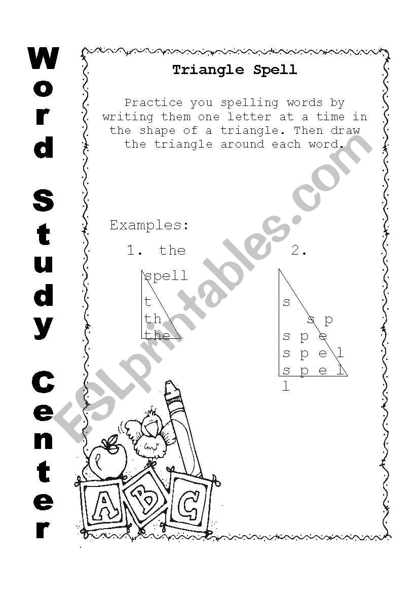 Triangle Spell worksheet