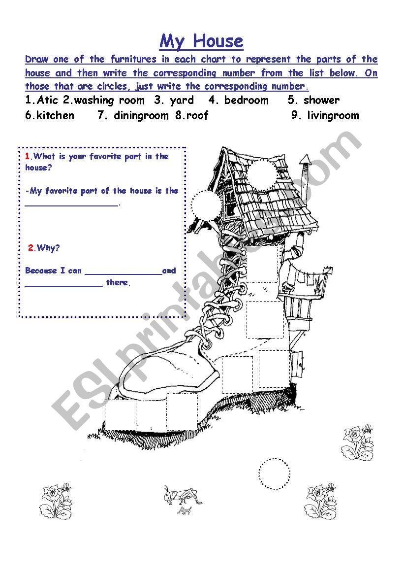 My House worksheet