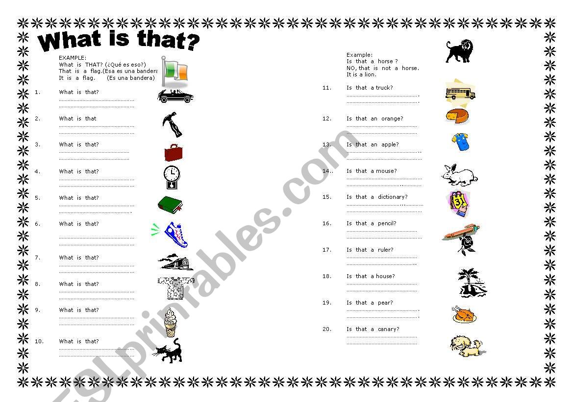 WHAT IS THAT? worksheet