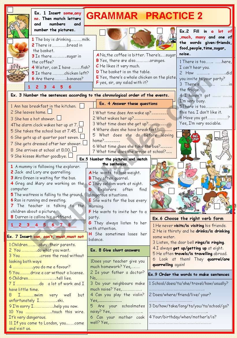 Grammar practice 2 worksheet