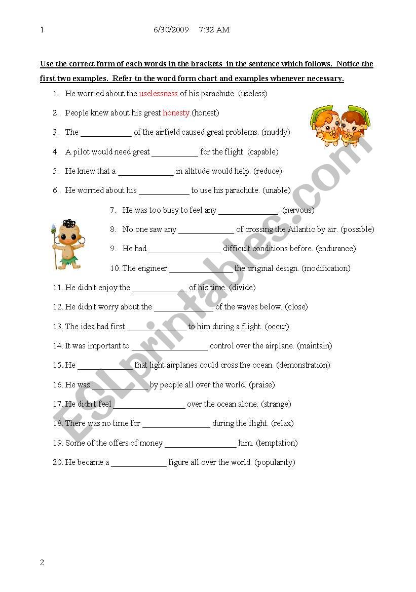 word family worksheet