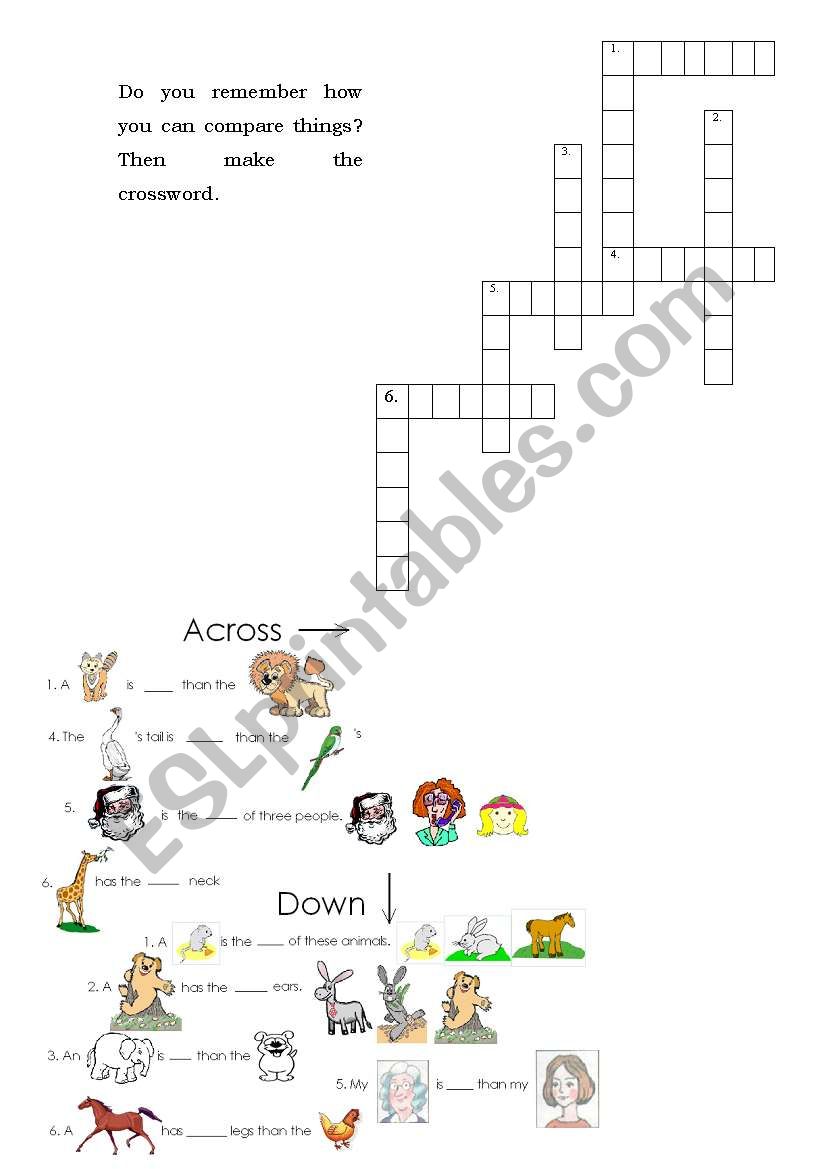 Degrees of comparison worksheet