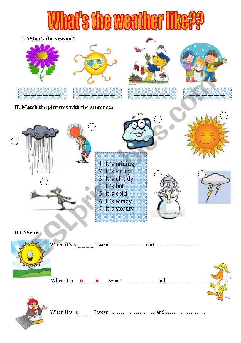 Whats the weather like?? worksheet