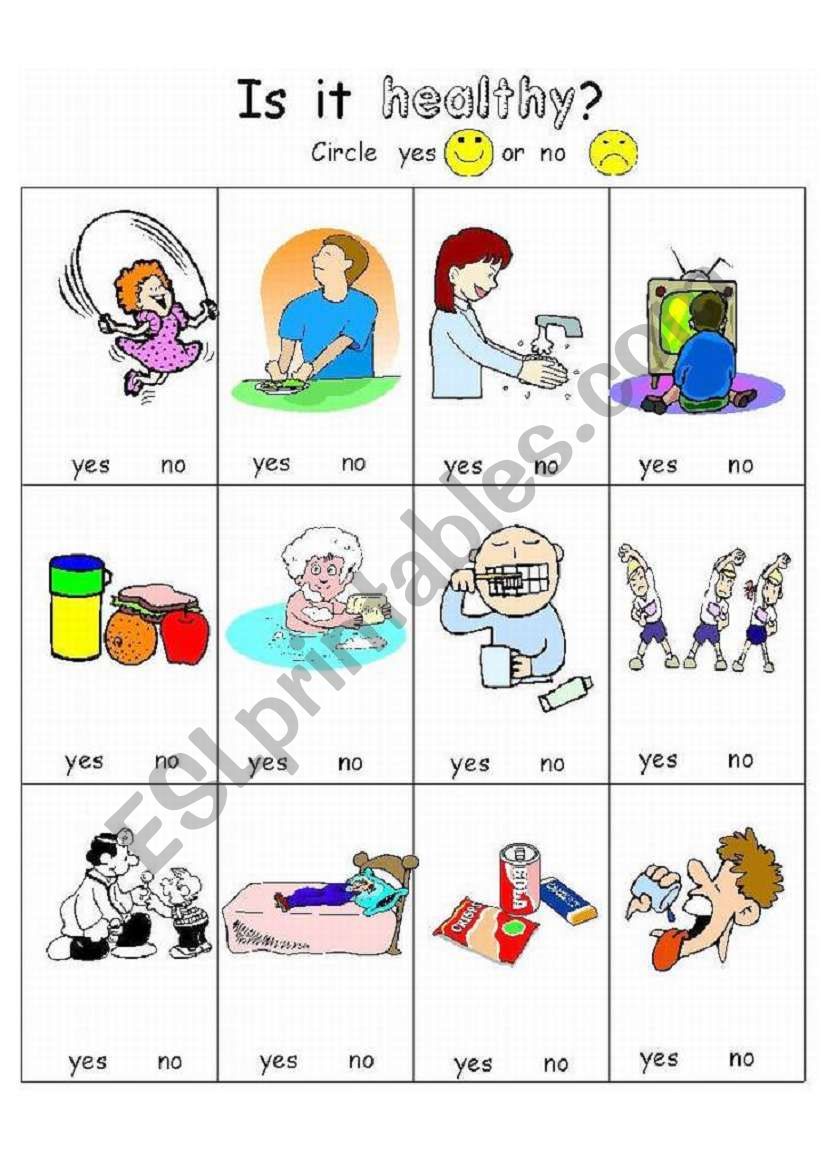 Healthy Habits Primary Theme Worksheet Set (3 ws)