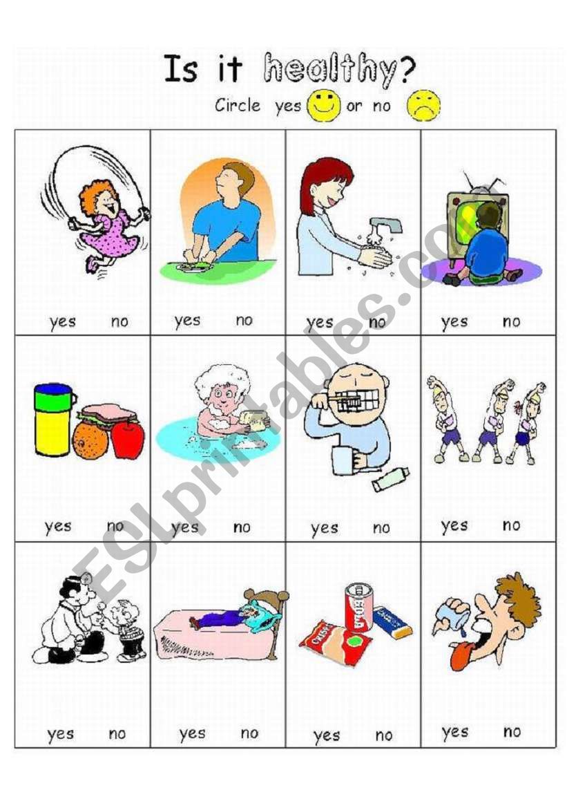 Healthy Habits Primary Theme Worksheet Set (3 ws)