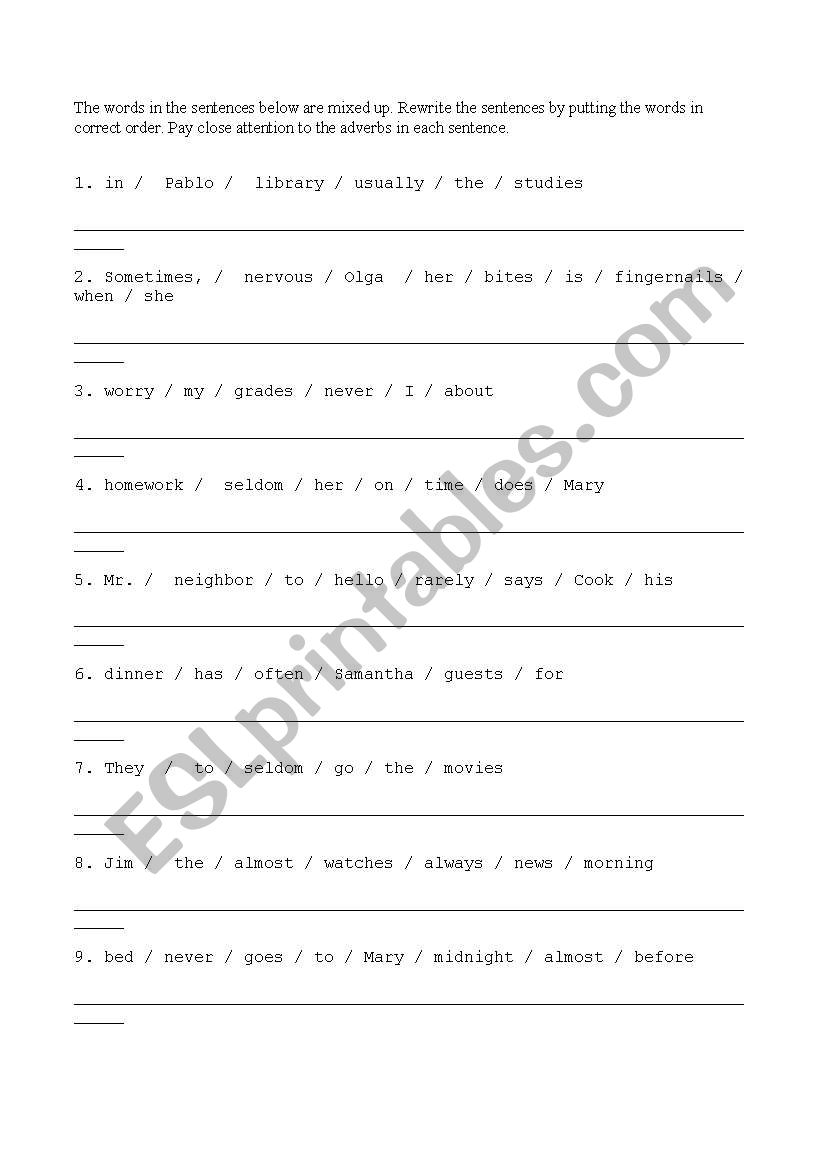 grammer worksheet