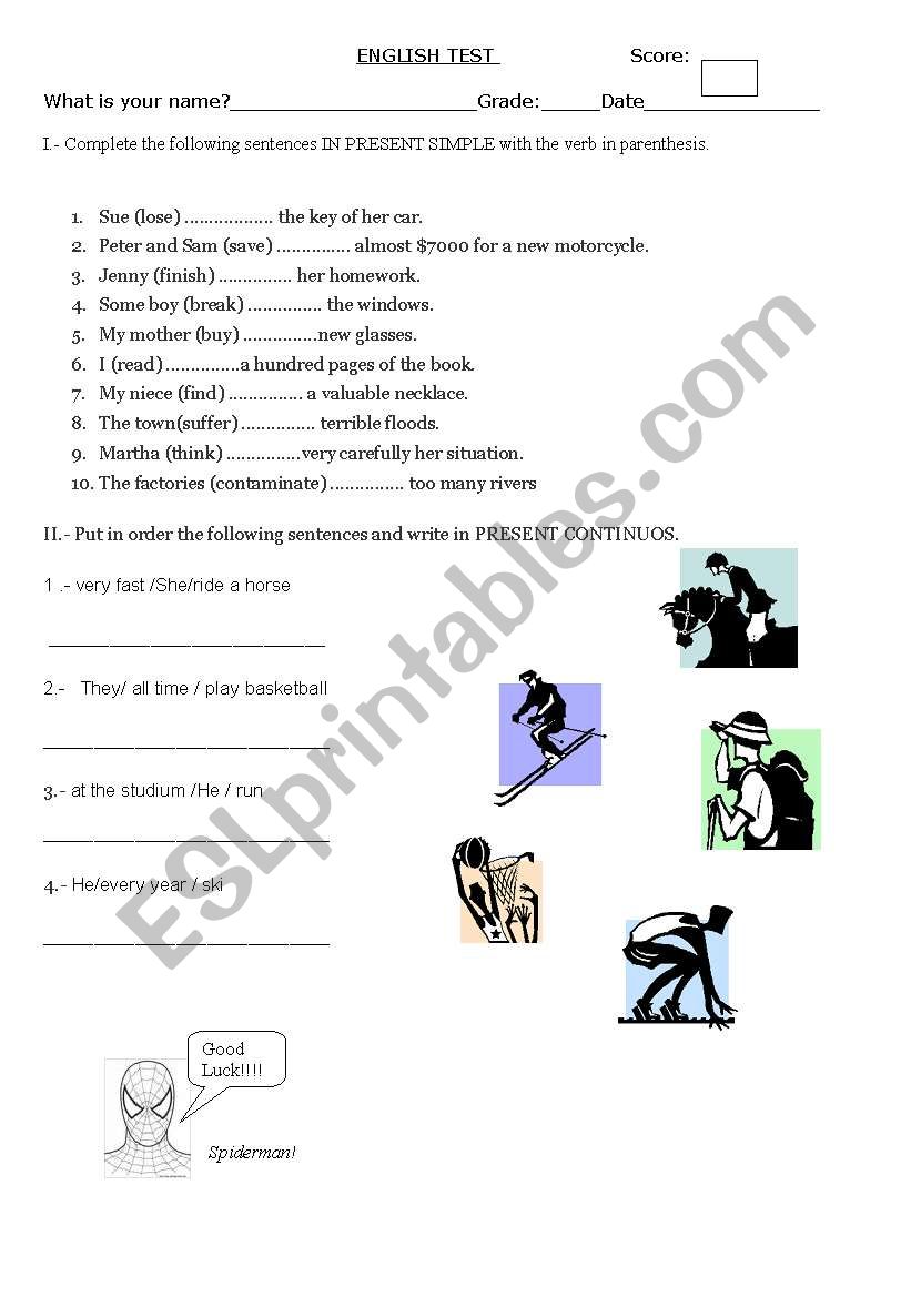 Present simple worksheet