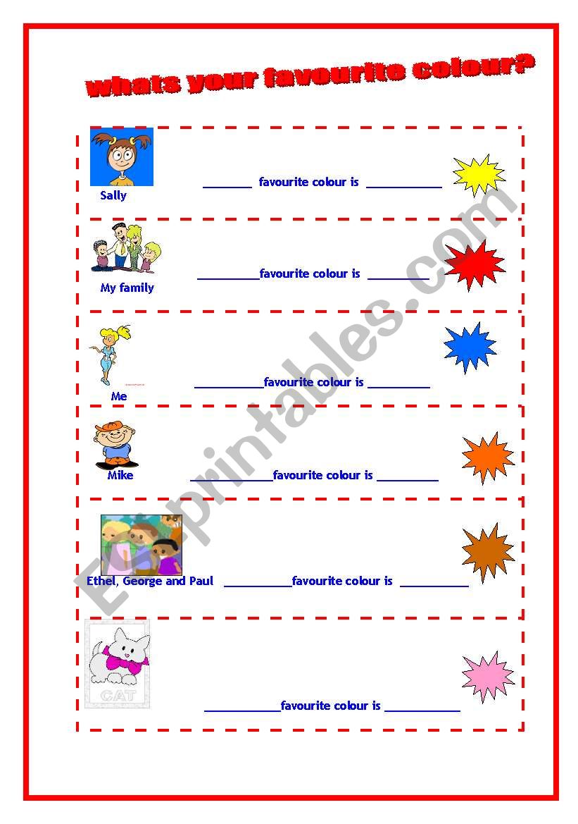 Whats your favourite colour? worksheet