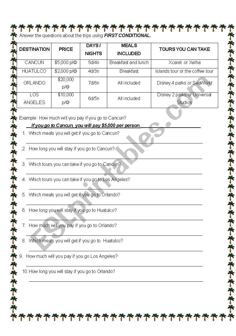 First conditional worksheet