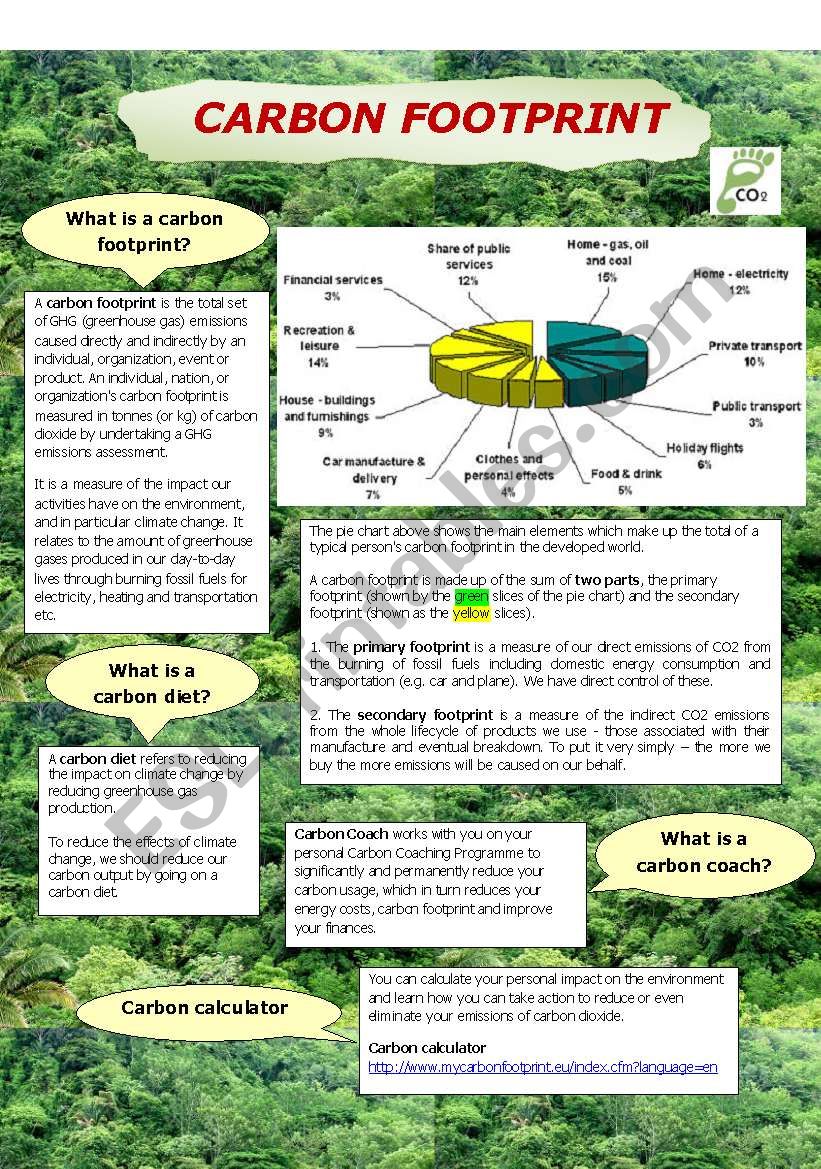 Carbon footprint worksheet