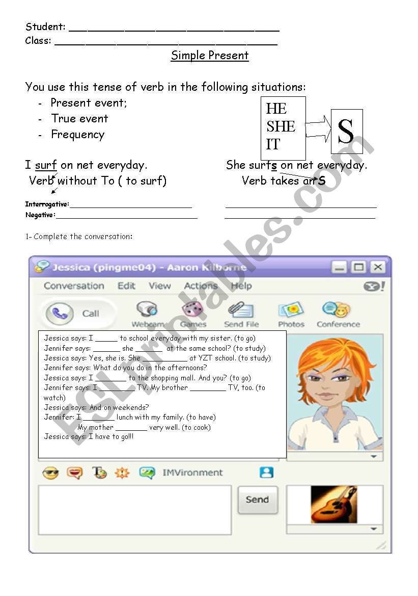 LetÂ´Â´s have a chat worksheet