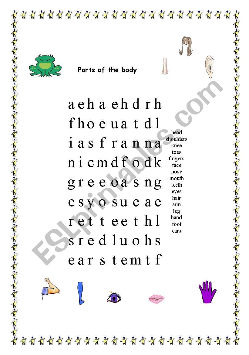 Parts of the body worksheet