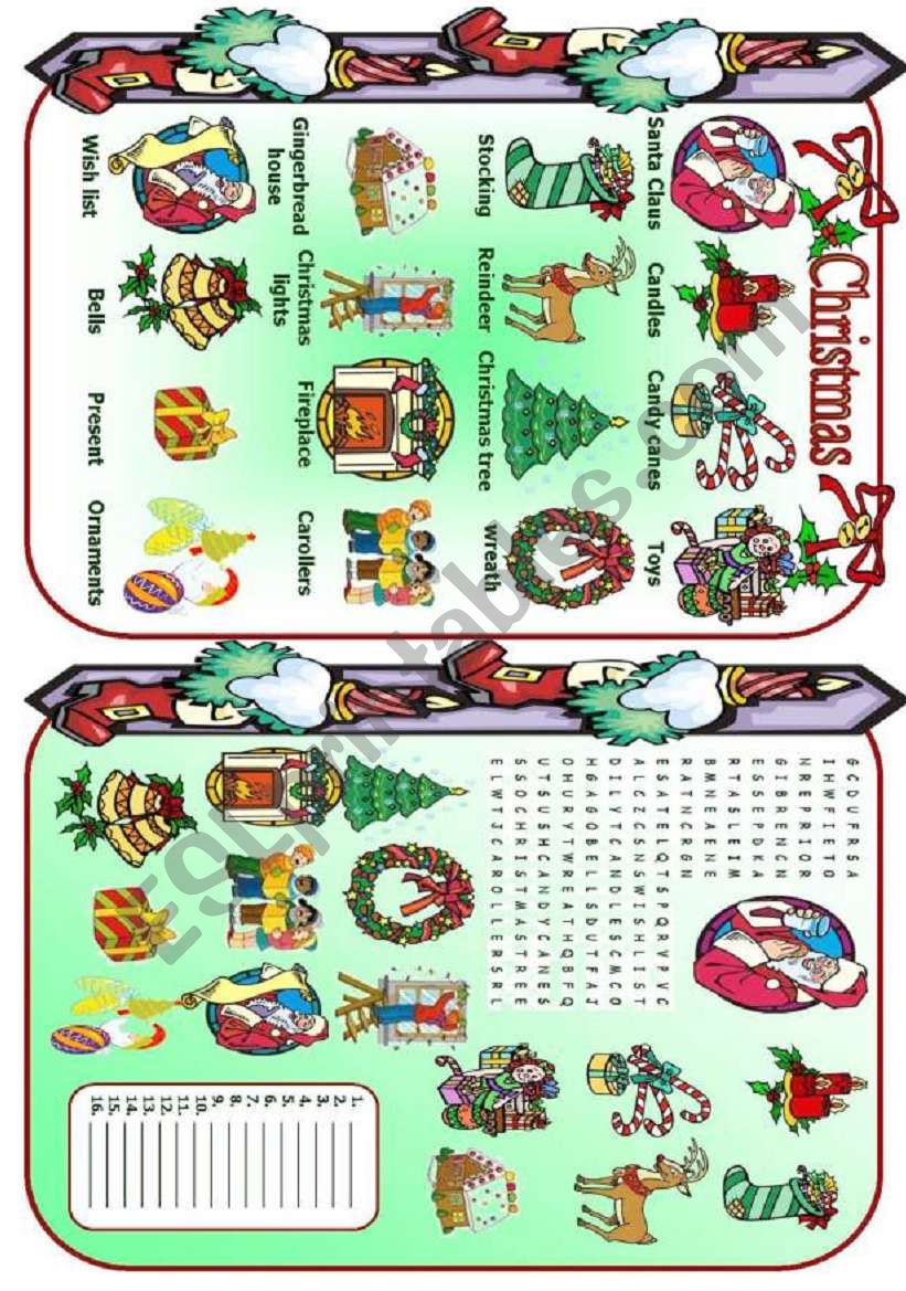 Christmas worksheet