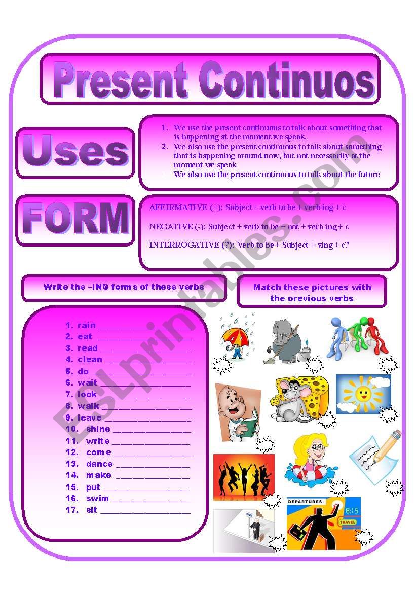 Present Continuos worksheet
