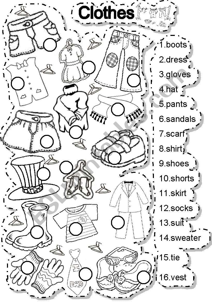 CLOTHES MATCH worksheet