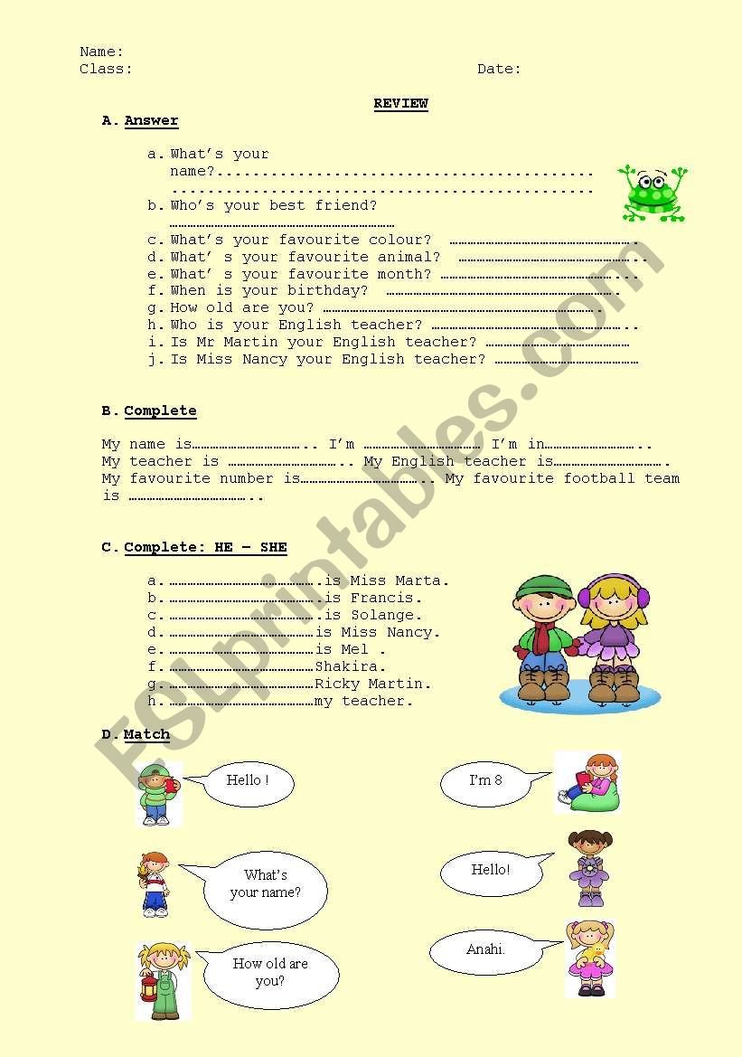 Review worksheet