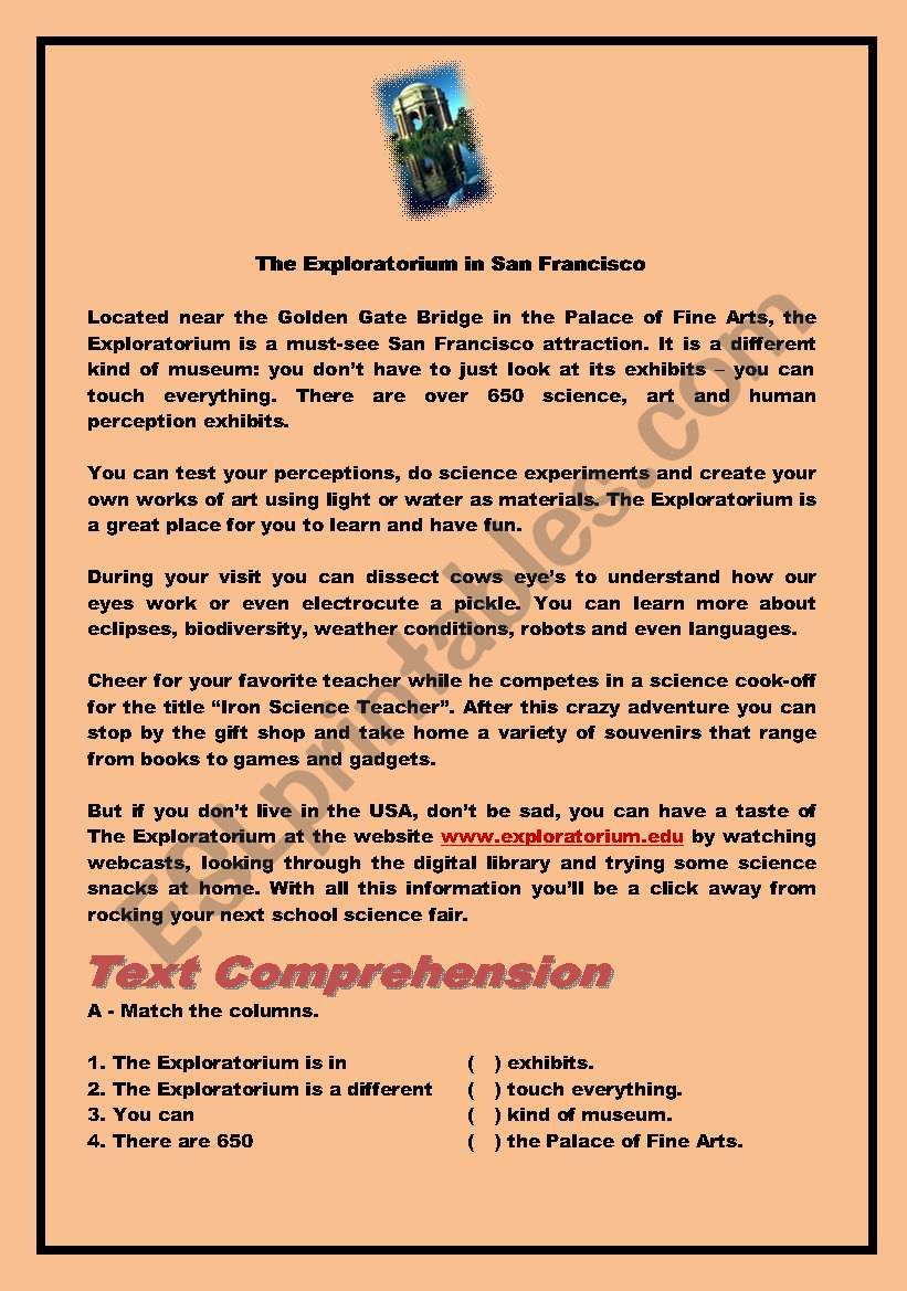 The Exploratorium worksheet