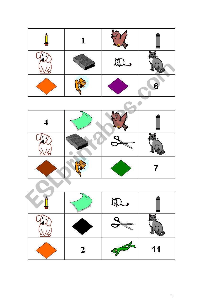 Bingo Game worksheet