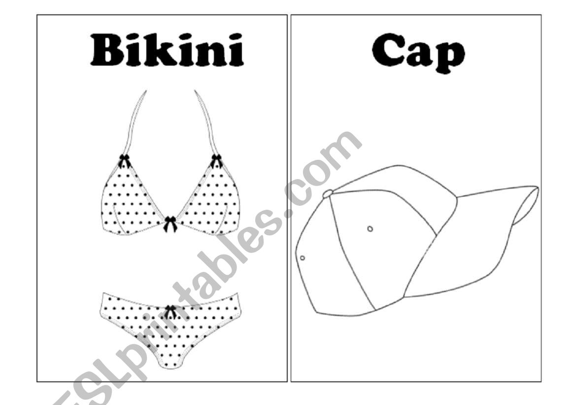 Clothes Flash cards worksheet