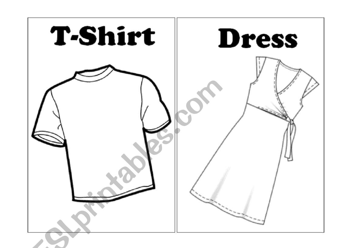 Clothes Flash cards worksheet