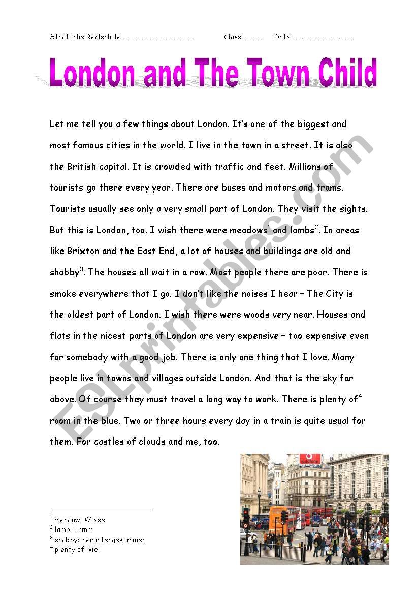 London  worksheet