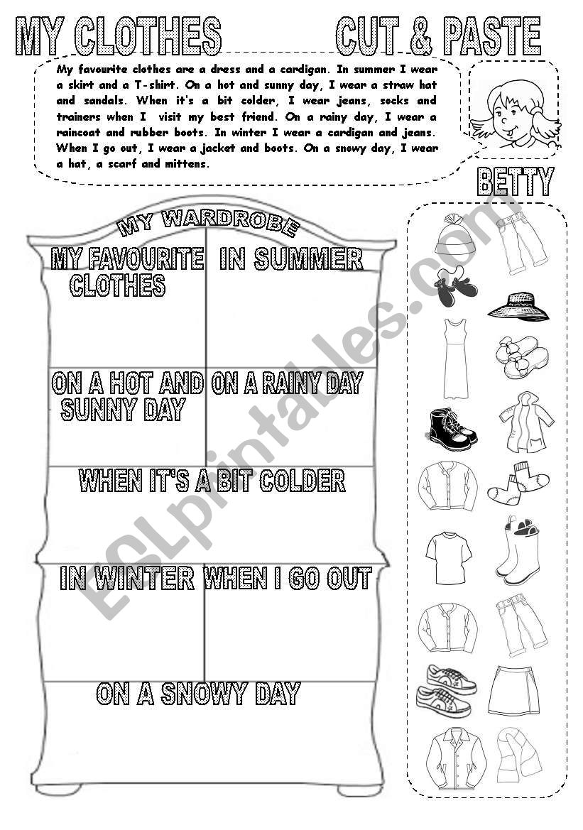 MY CLOTHES CUT & PASTE (2) worksheet