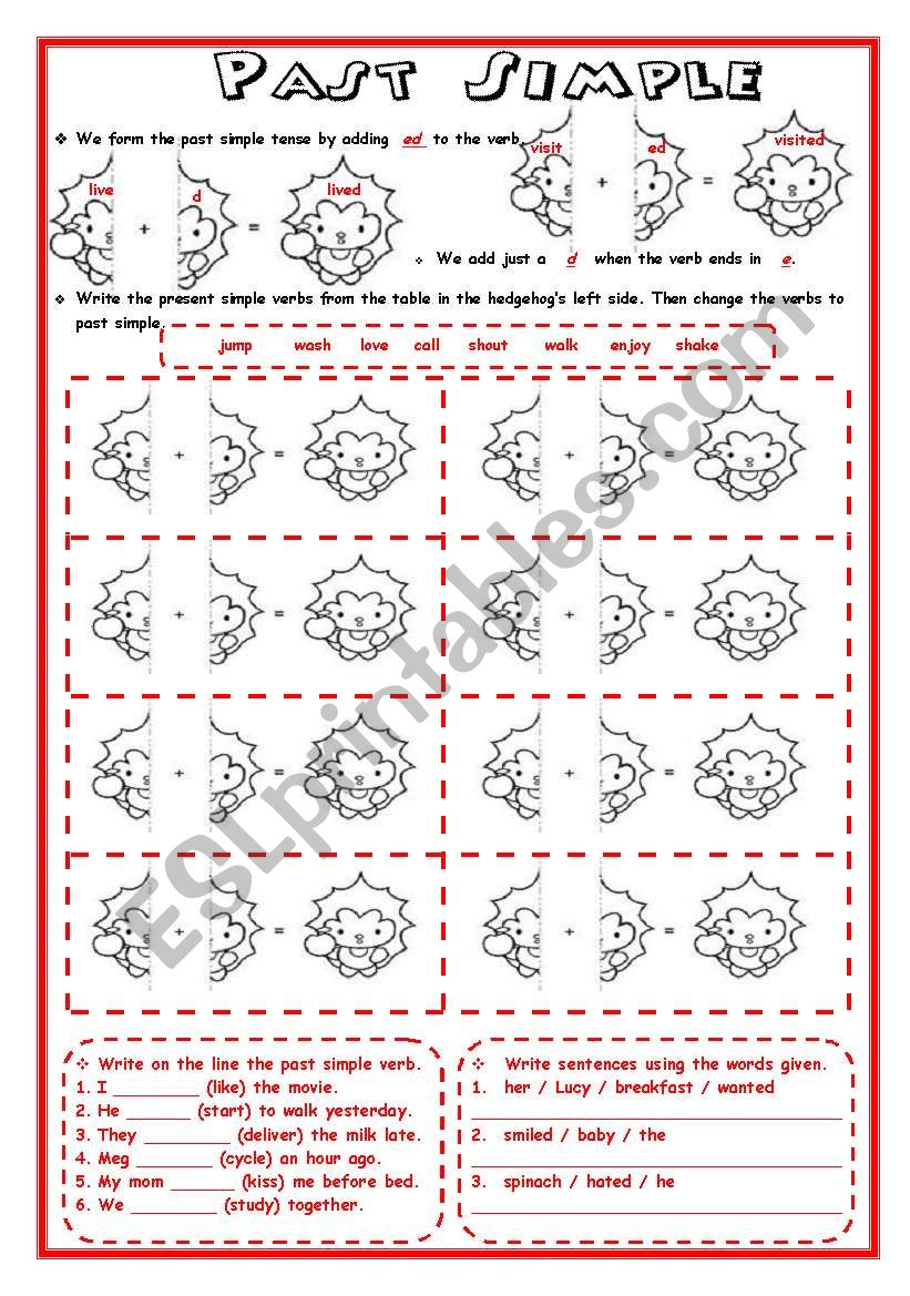 PAST SIMPLE  - INTRUDUCTION worksheet