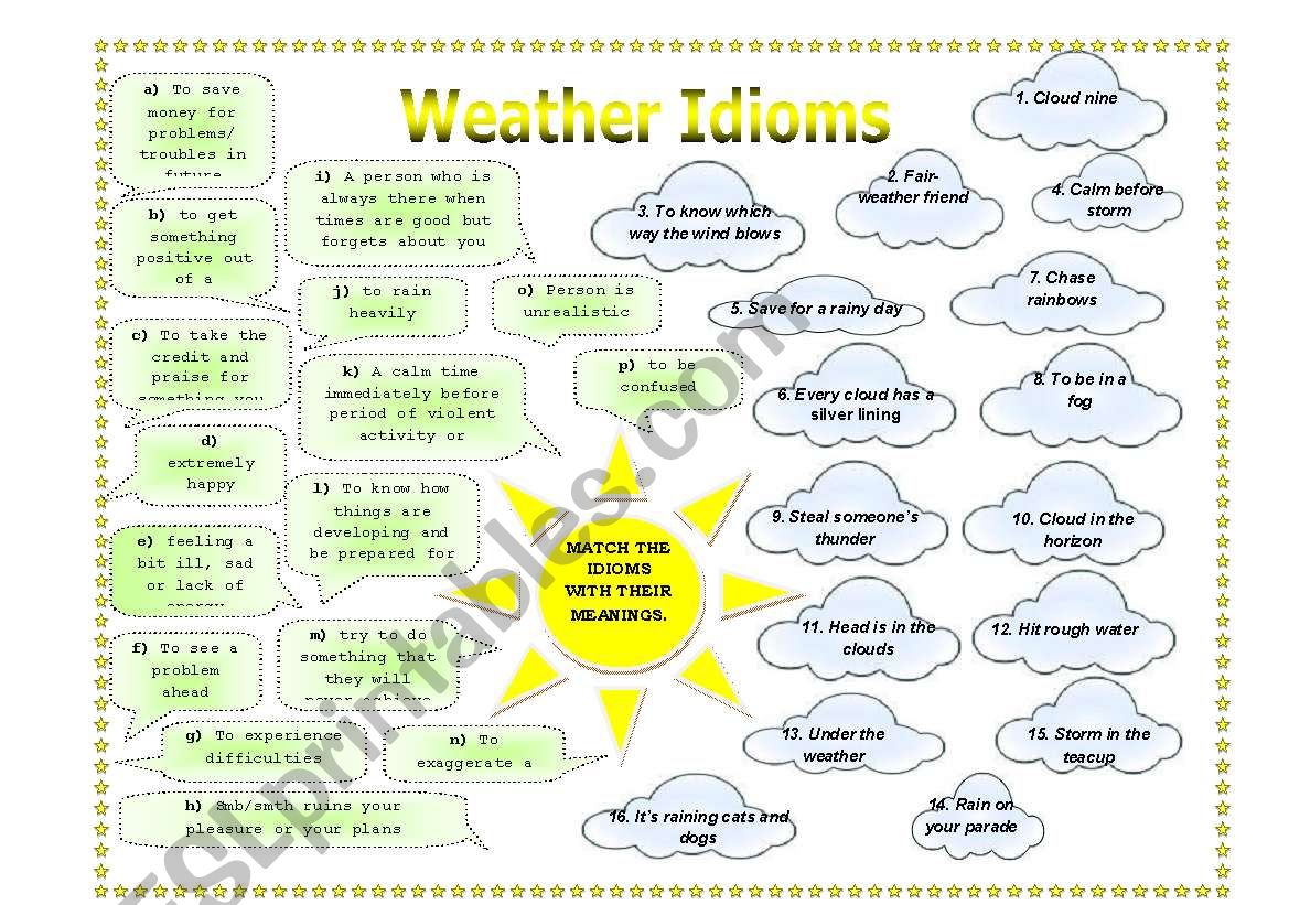 Weather idioms + Key worksheet