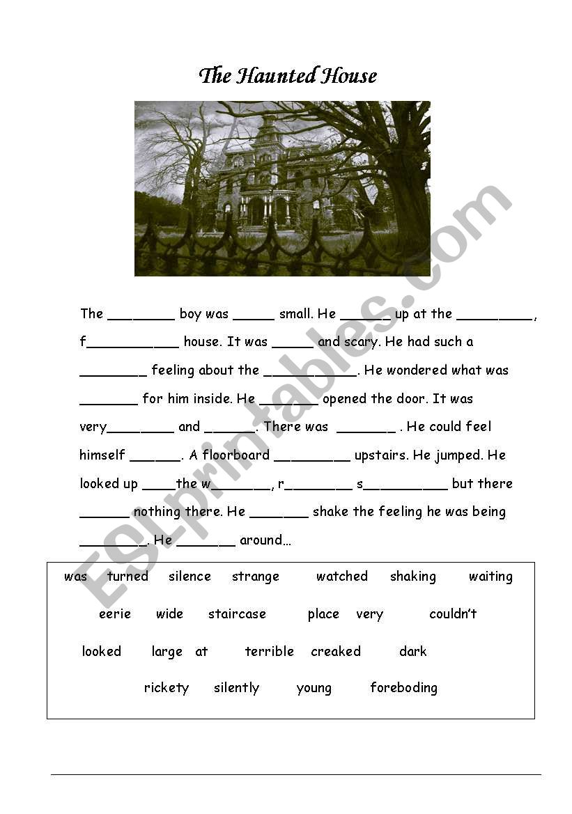 Describing a Haunted House worksheet